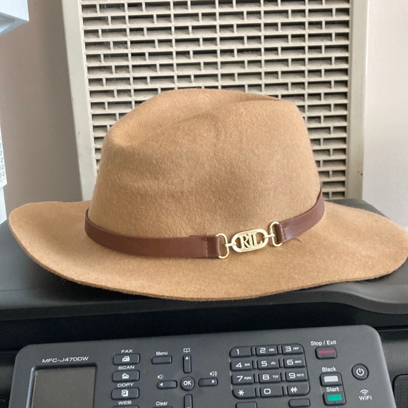 Lauren Ralph Lauren Wool Fedora Hat with Logo - Picture 2 of 3